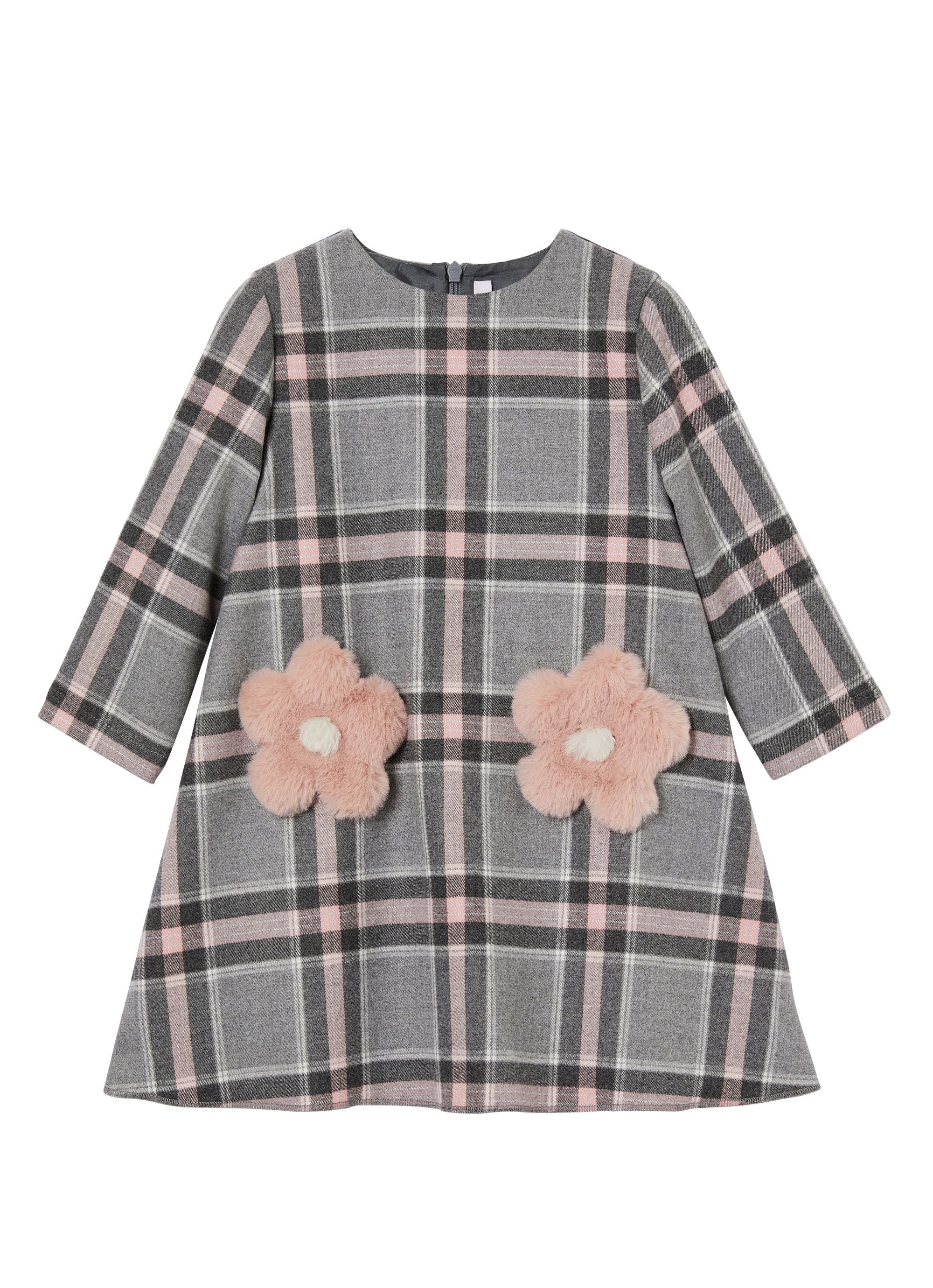 Check dress with flowers - Rosa Cameo