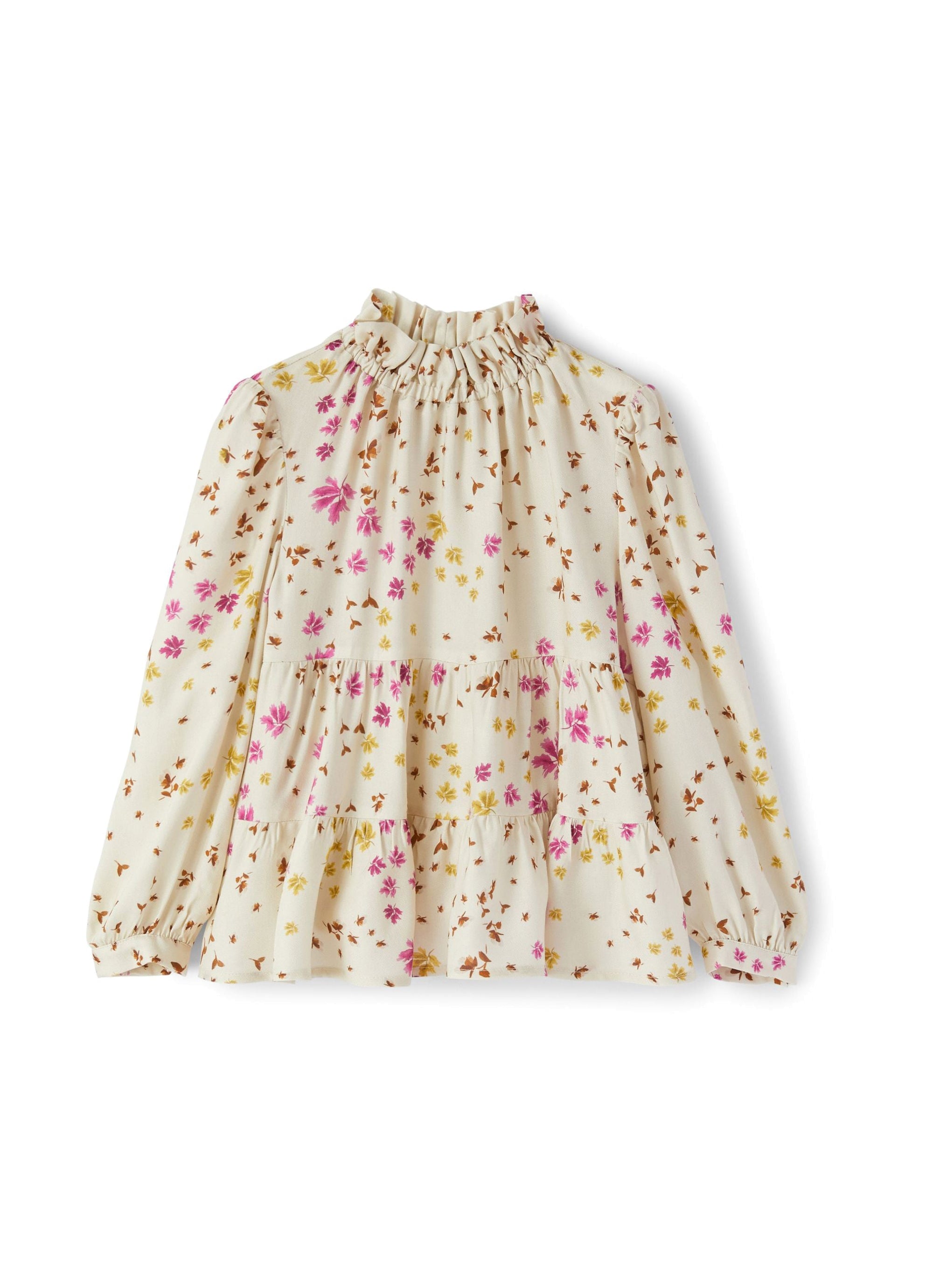 Floral shirt with ruffles - Betulla