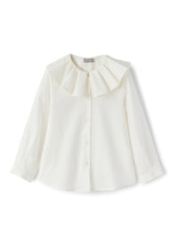 Shirt with ruffled collar - Latte