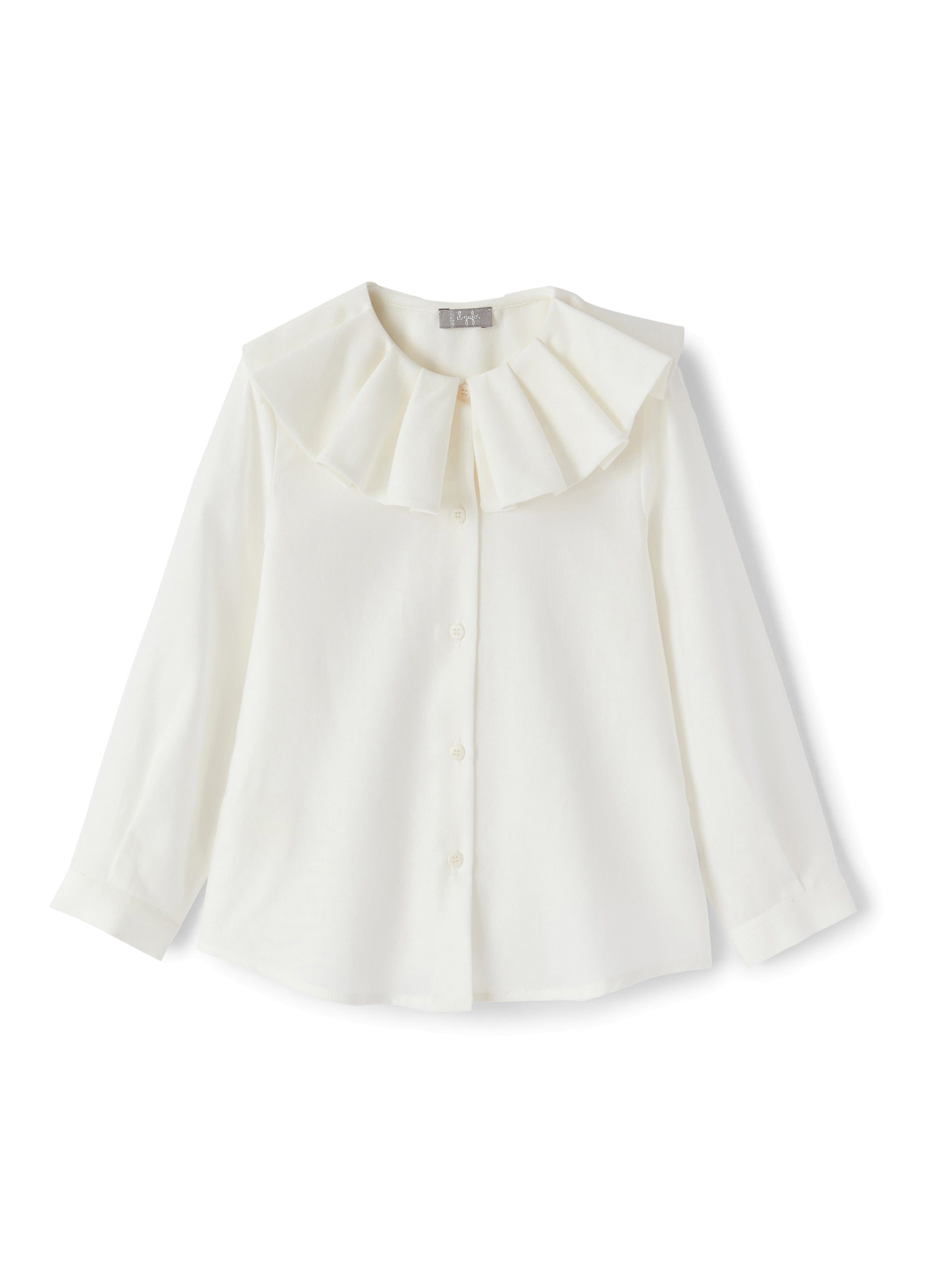 Shirt with ruffled collar - Latte