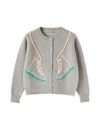 Embroidered cardigan with wool skids - Nube