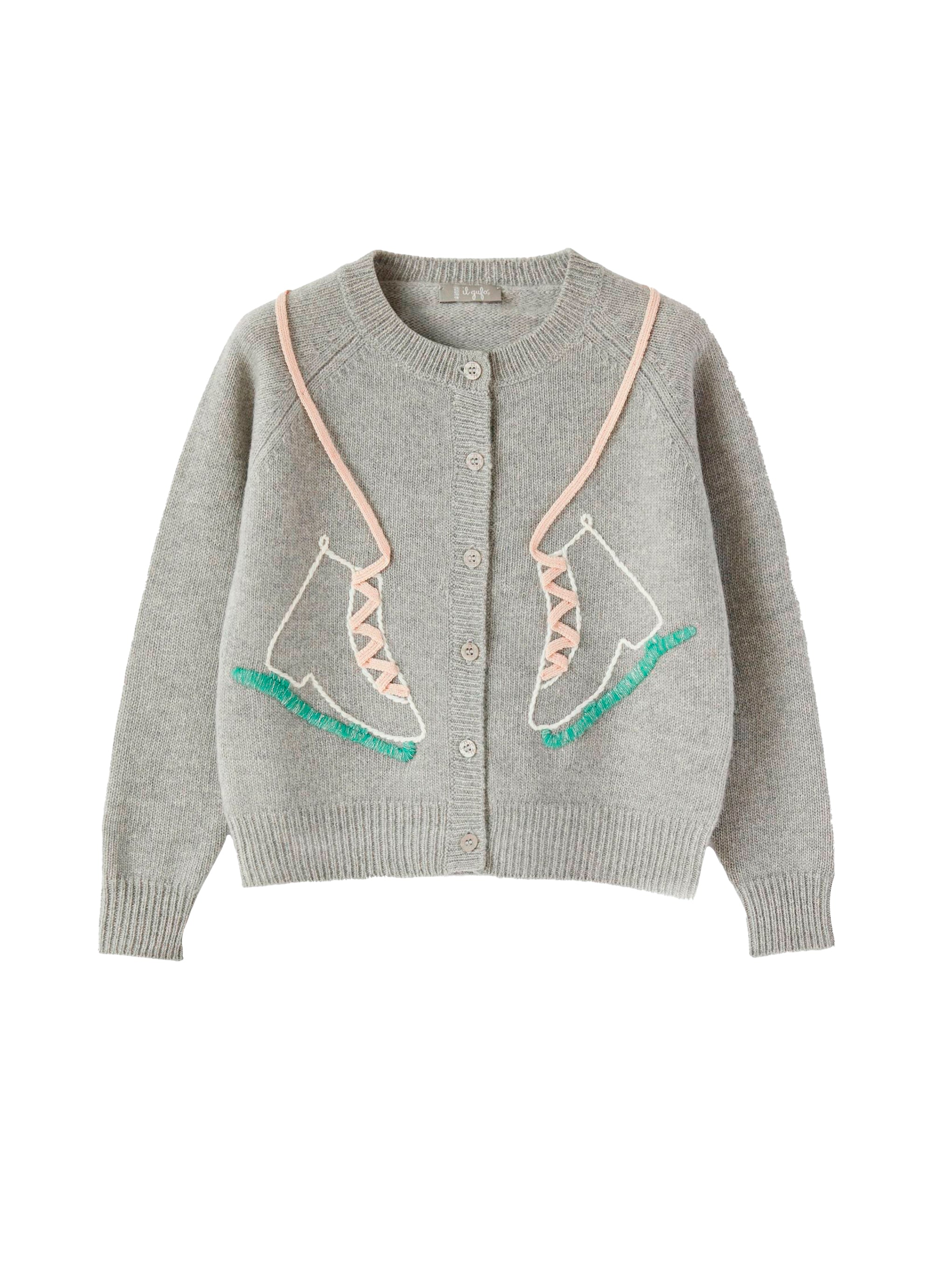 Embroidered cardigan with wool skids - Nube