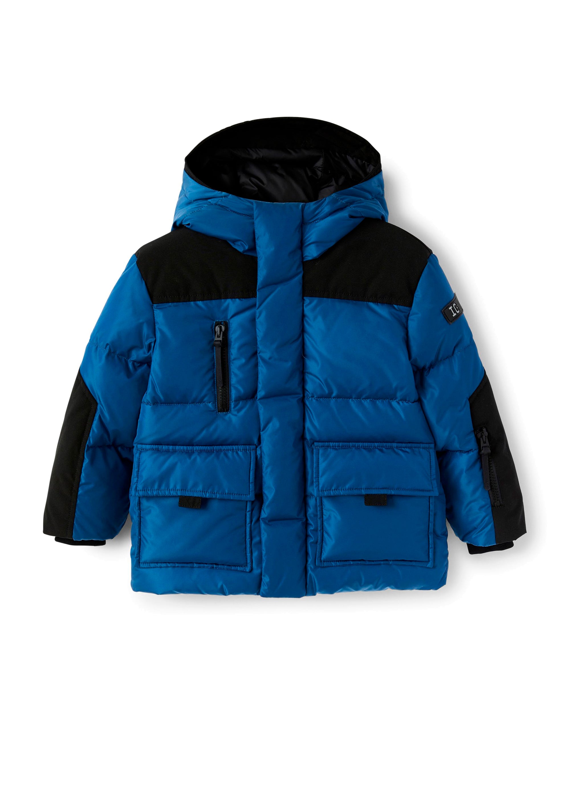 Doudoune courte avec empiècements - Blue Denim