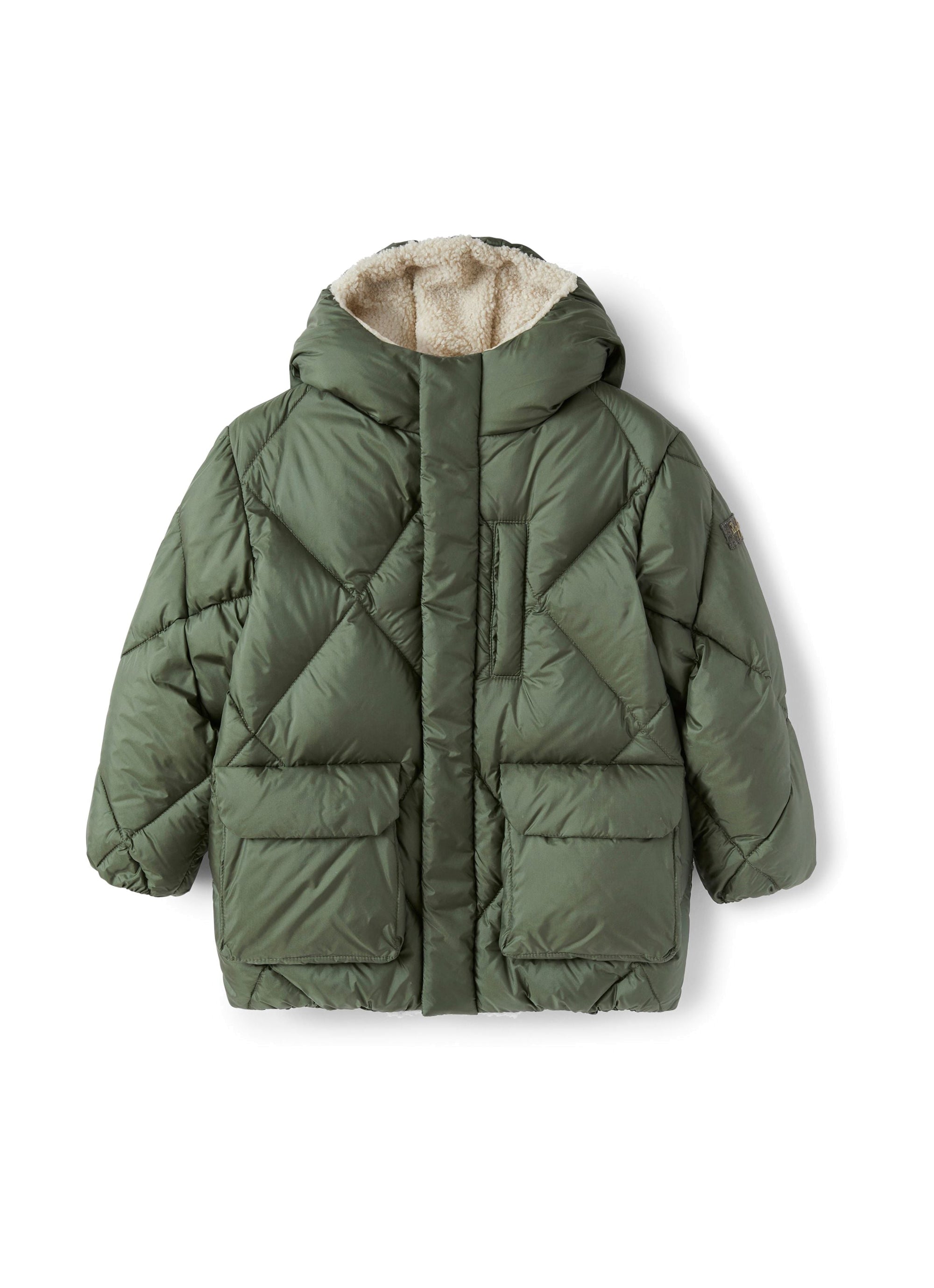Military down jacket with hood - Abete Argenteo