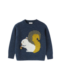 Jumper with wool squirrel - Mirtillo & Abete Argenteo