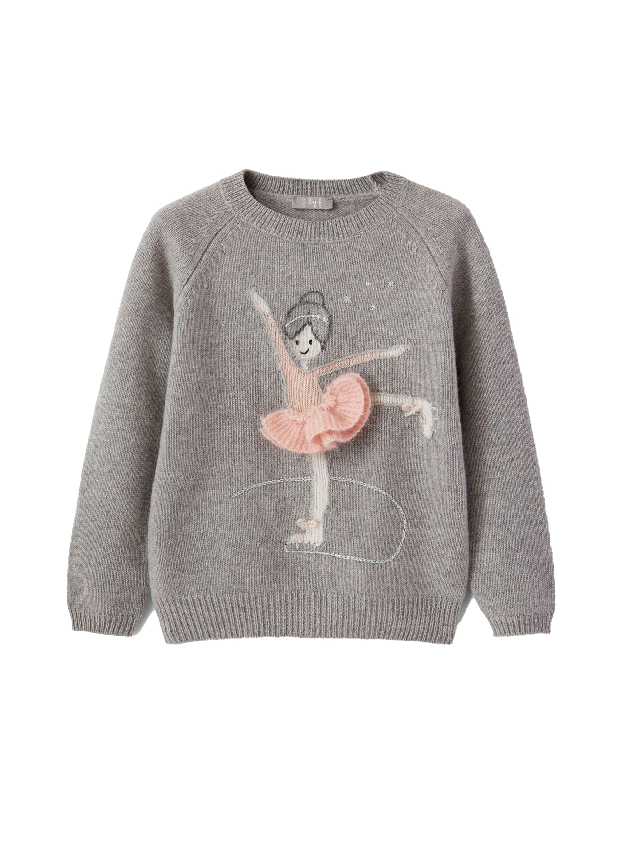 Jumper with embroidered wool skater - Nube & Quarzo Rosa