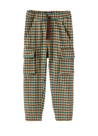 Cotton flannel cargo trousers - Castagno
