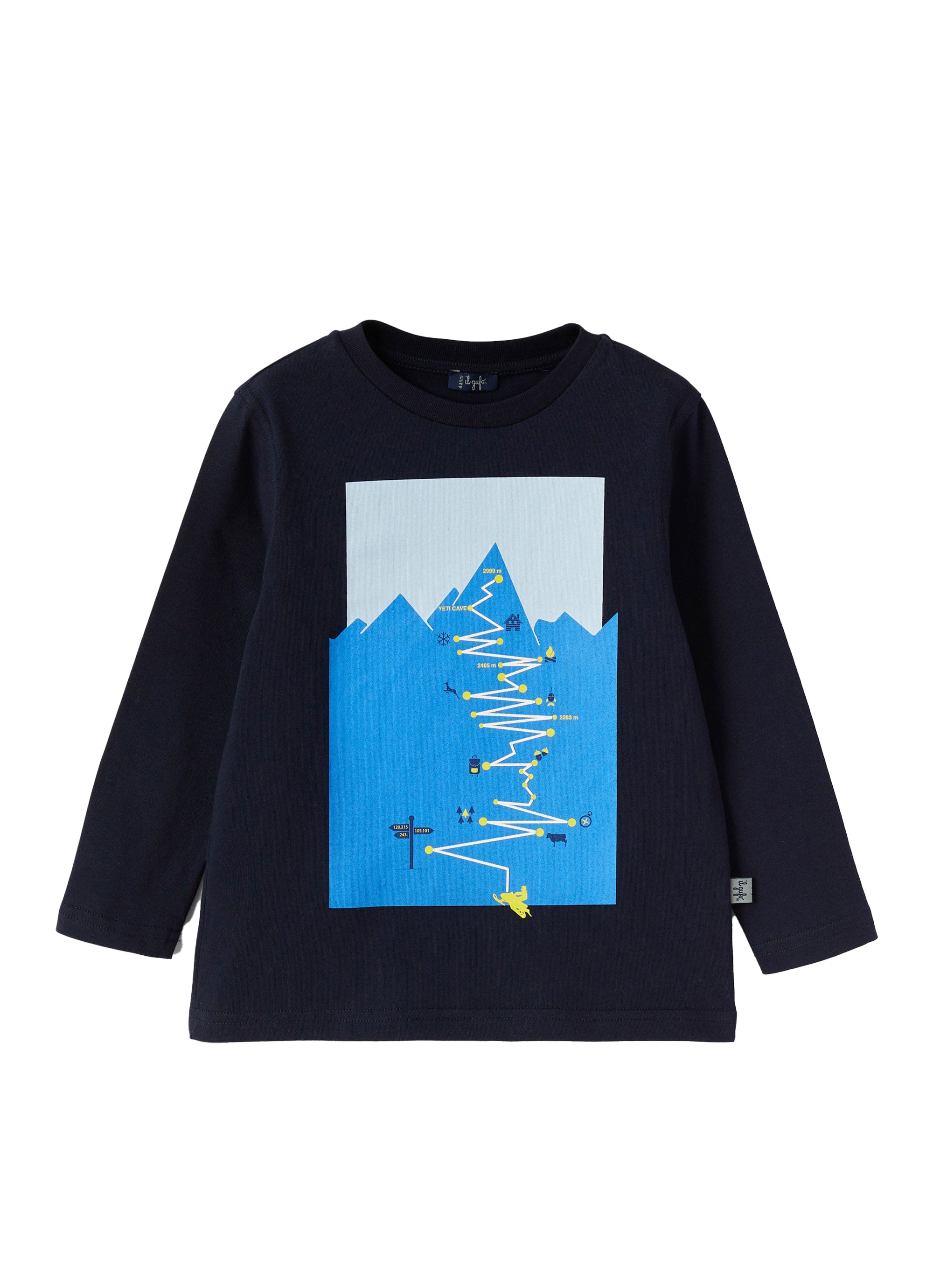 T-shirt with path print - Blue & Nuvola