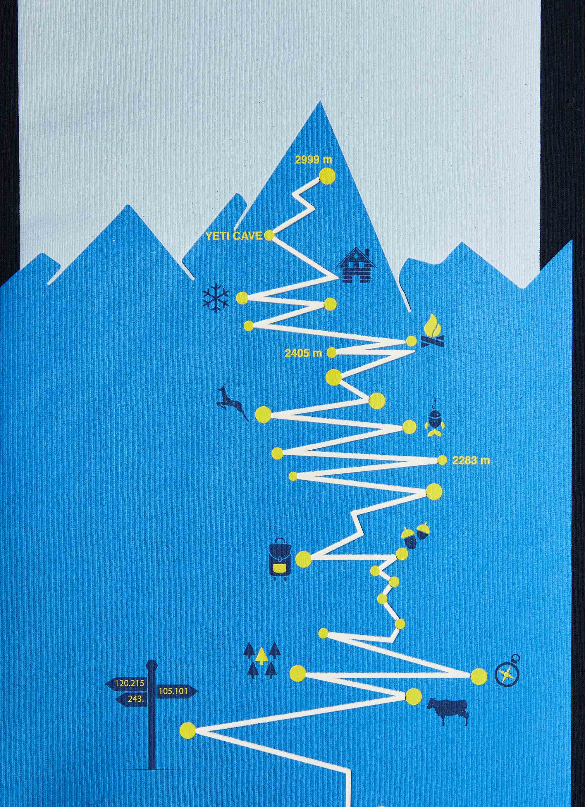 T-shirt with path print - Blue & Nuvola