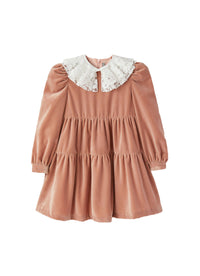 Ruffled velvet dress - Himalaya