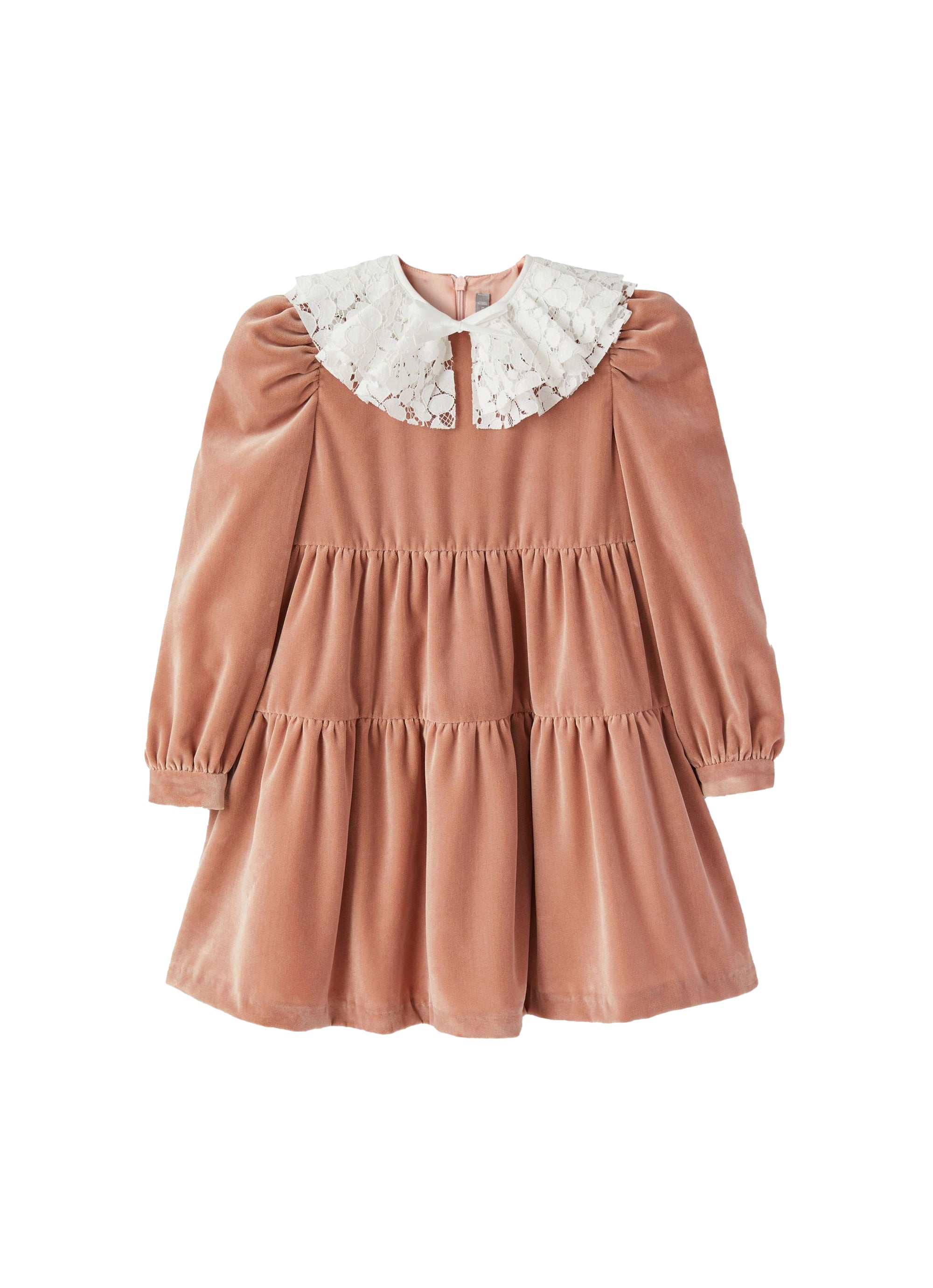 Ruffled velvet dress - Himalaya