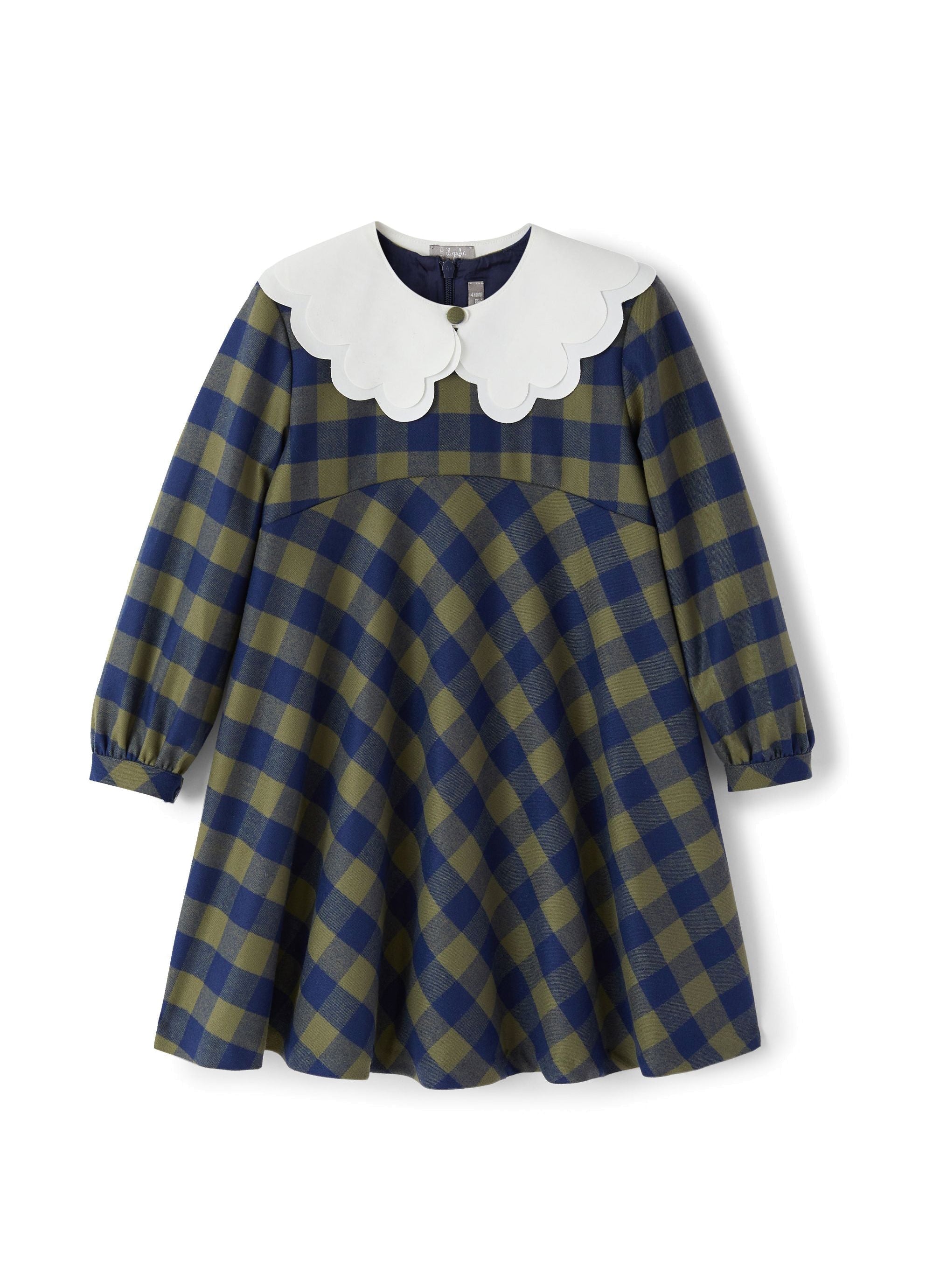 Dress with removable collar - Verde Corteccia