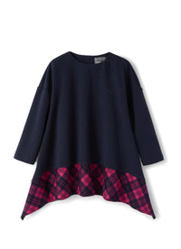 Plush and checked dress - Blue & Barbabietola