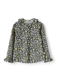 Floral print long-sleeved shirt - Leaf Green