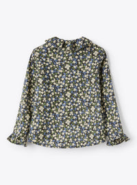 Floral print long-sleeved shirt - Leaf Green