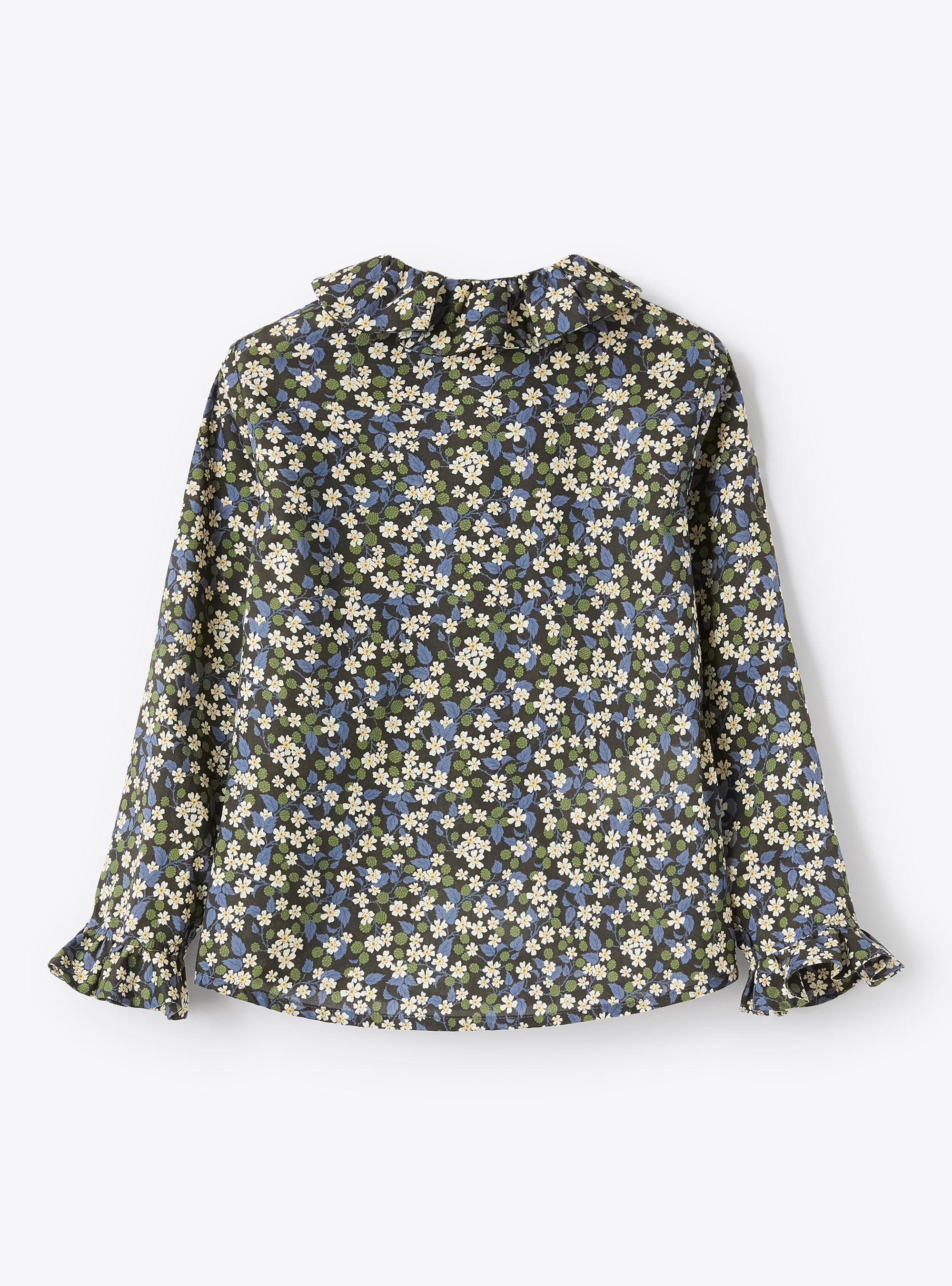 Floral print long-sleeved shirt - Leaf Green