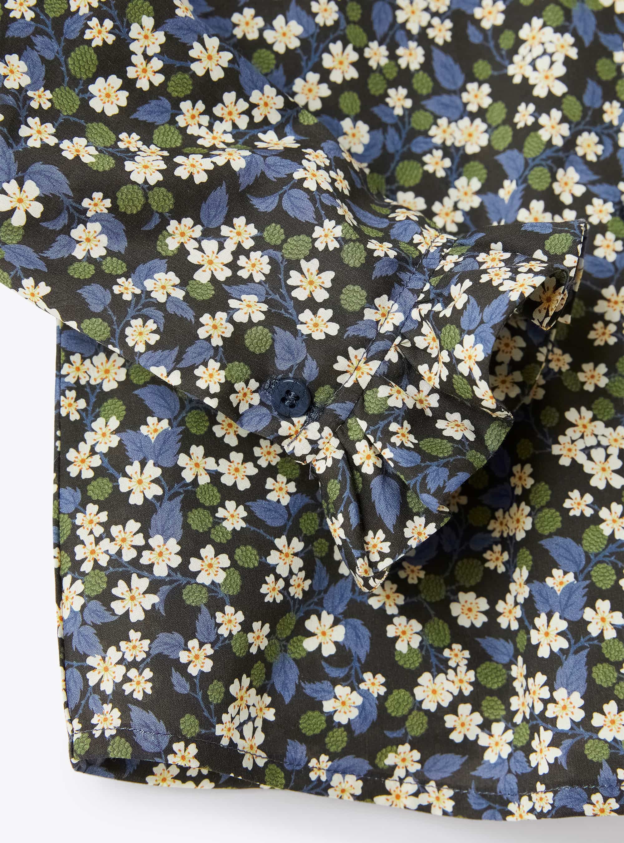Floral print long-sleeved shirt - Leaf Green