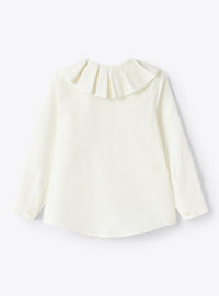 Shirt with maxi ruffled collar - Latte