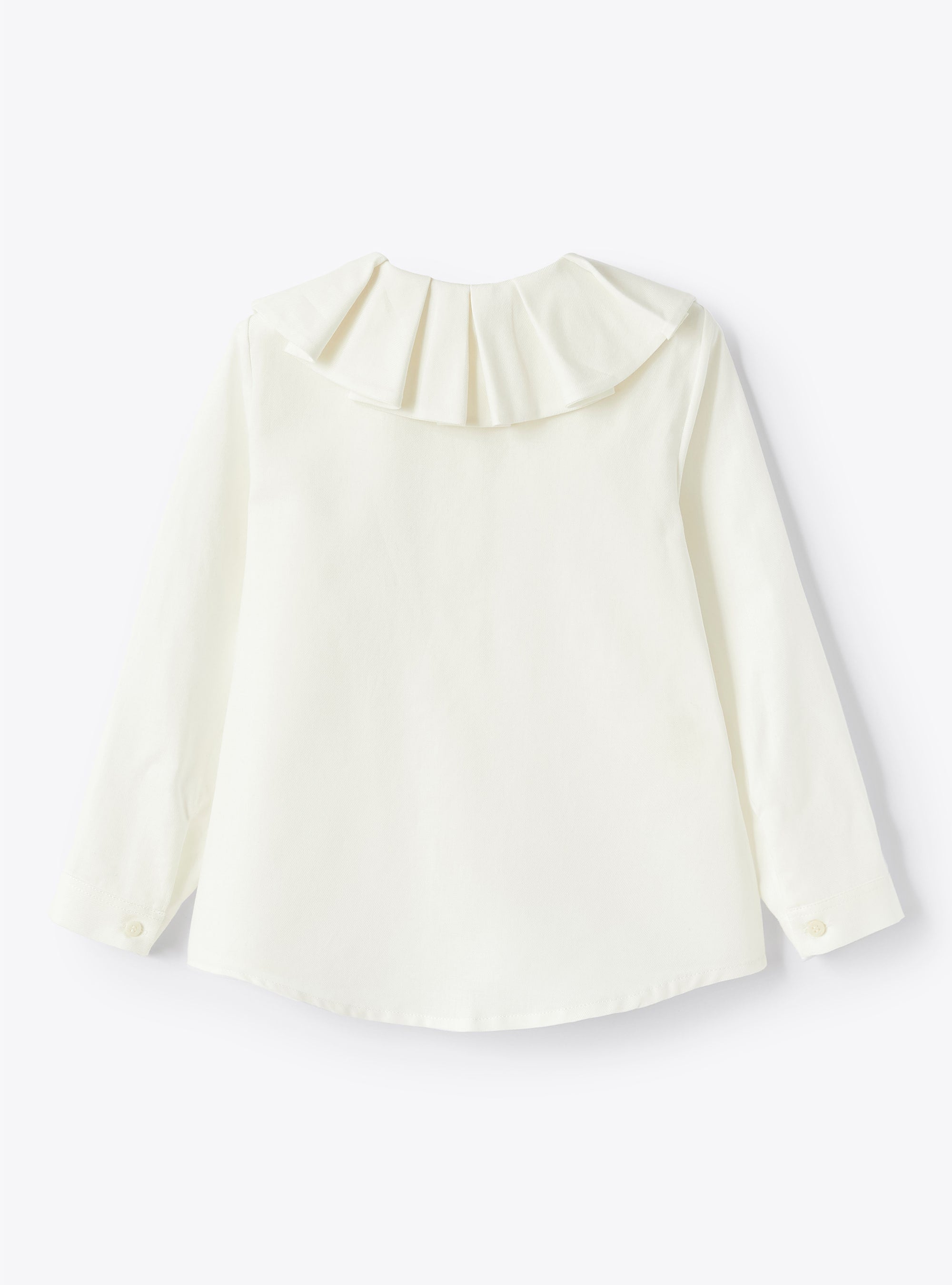 Shirt with maxi ruffled collar - Latte