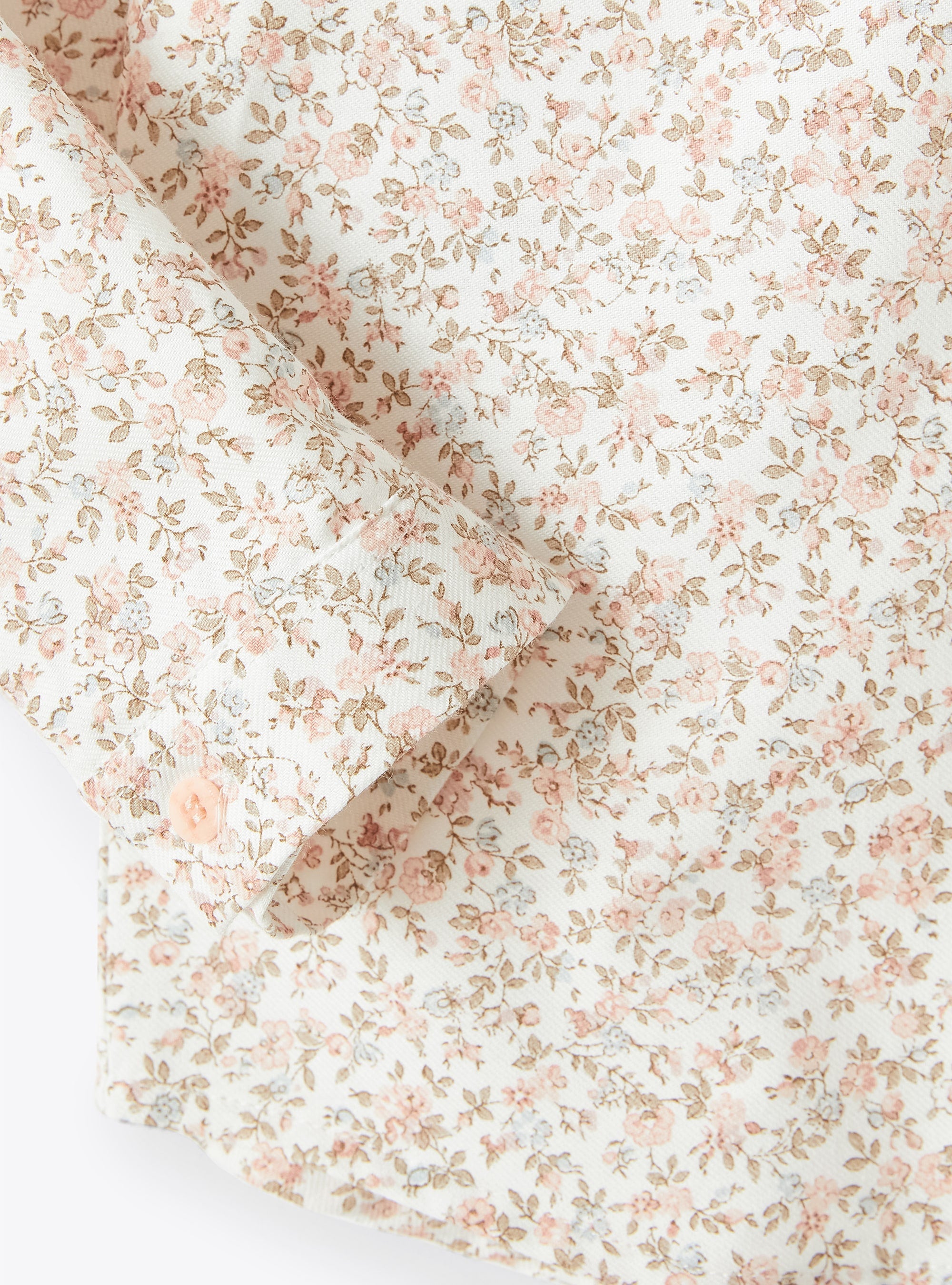 Floral shirt with maxi collar - Quartz Pink