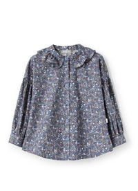 Floral print and ruffle shirt - Night Sky