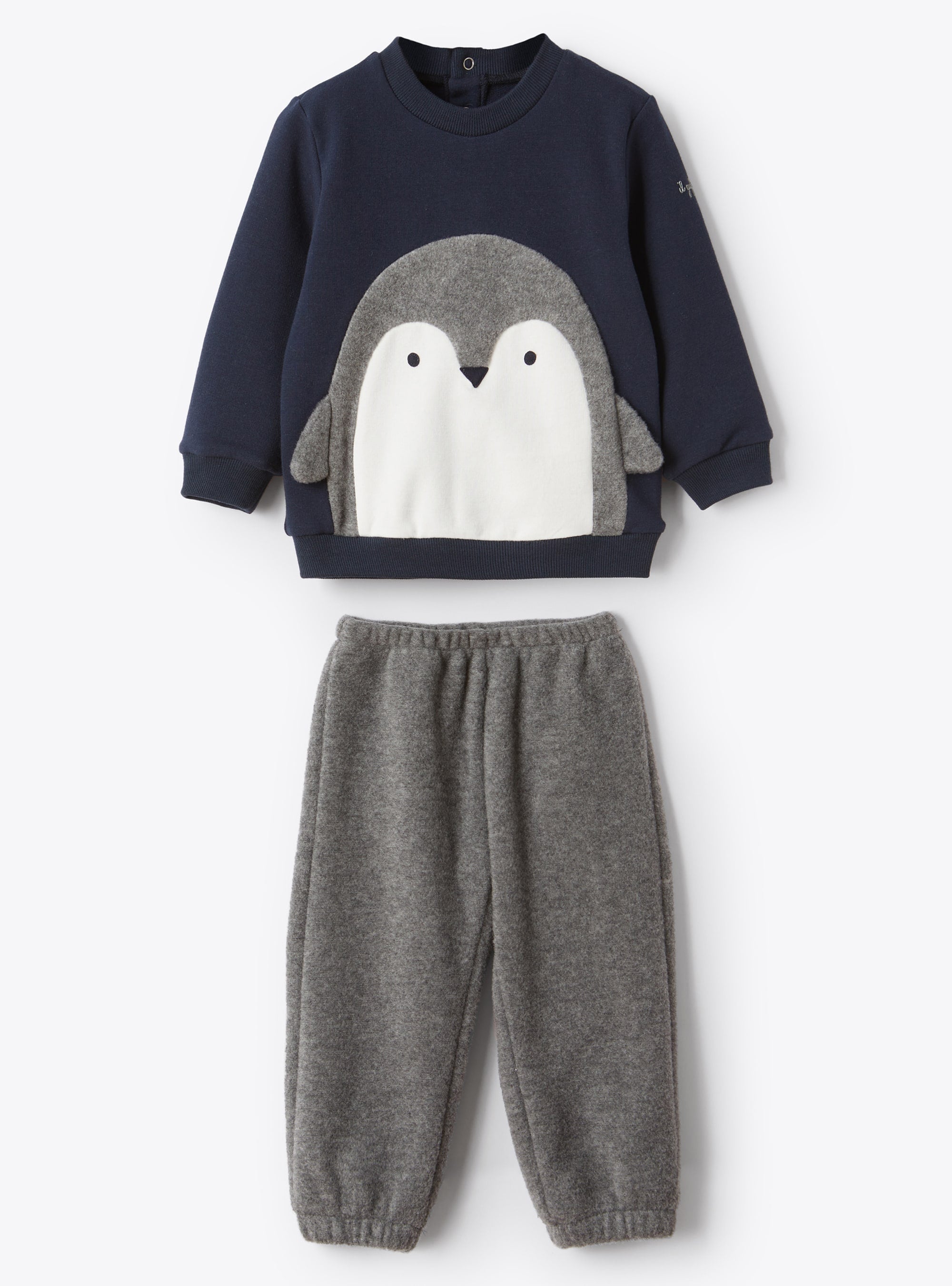 Two-piece fleece set - Navy Blue & Dark Grey
