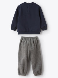 Two-piece fleece set - Navy Blue & Dark Grey