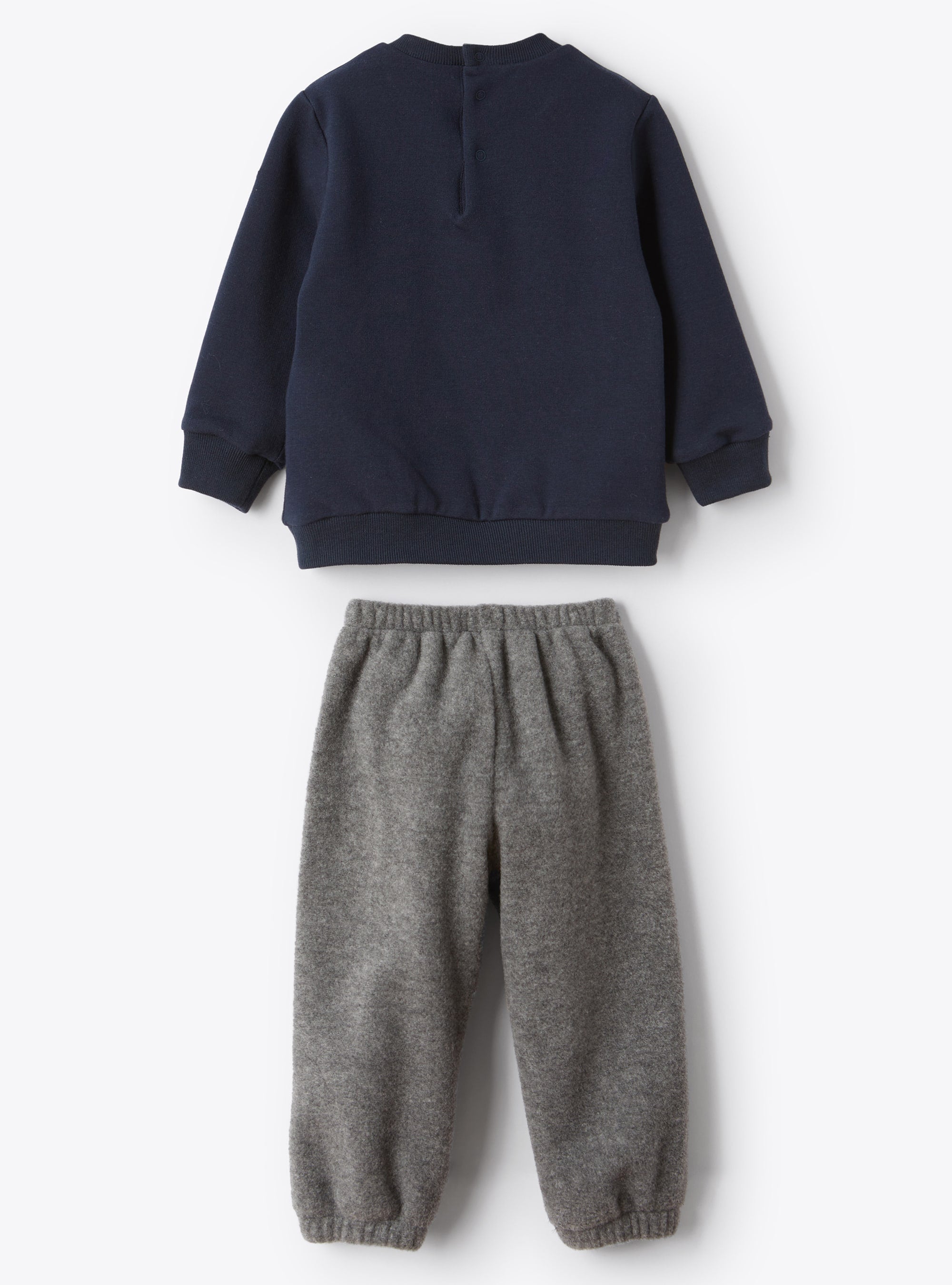 Two-piece fleece set - Navy Blue & Dark Grey