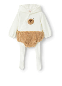 Teddy bear jumpsuit - Latte & Crusca