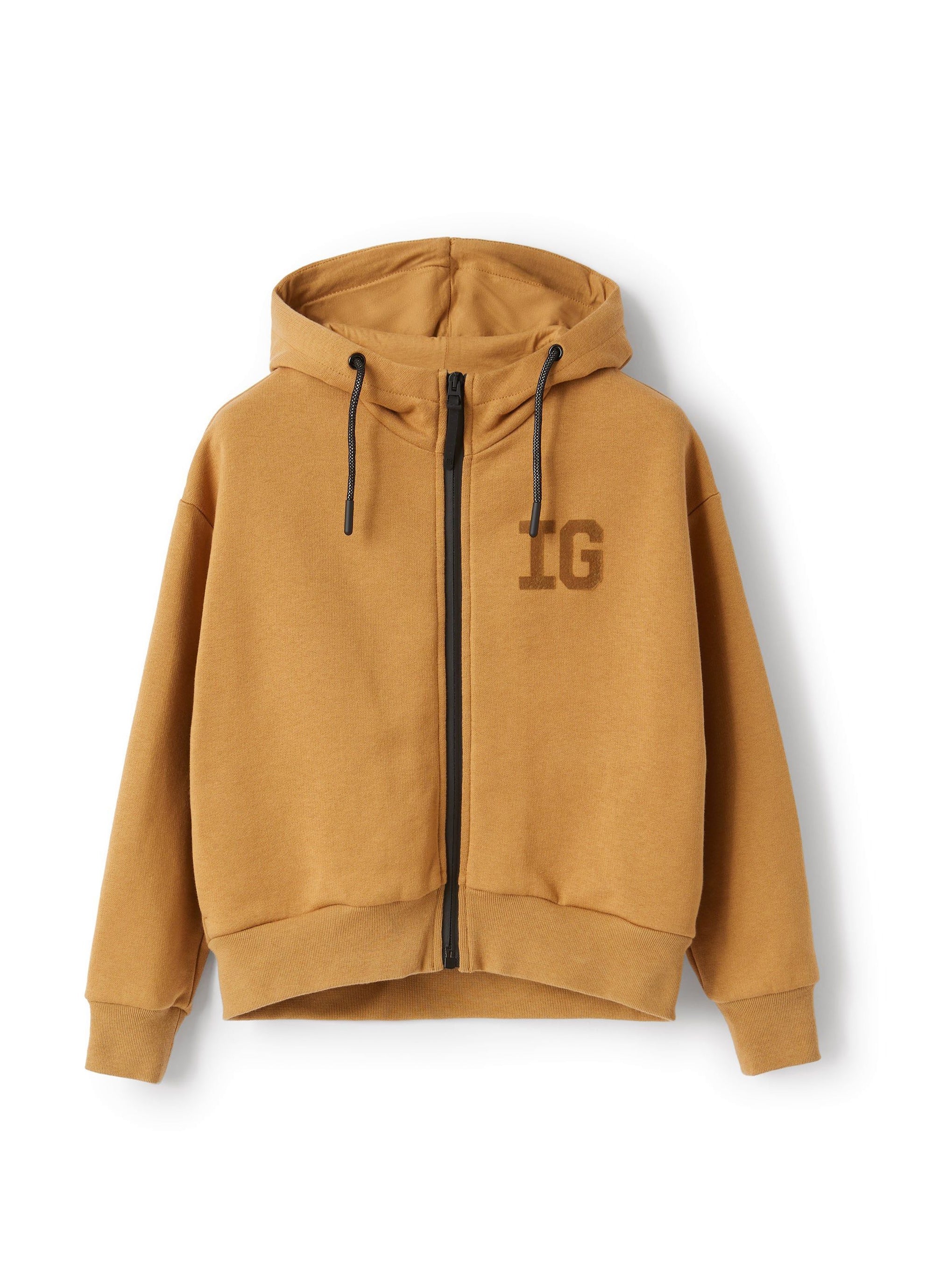 Hooded tracksuit waistcoat - Cannella