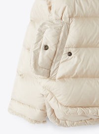 Short padded jacket with teddy inside - Sand