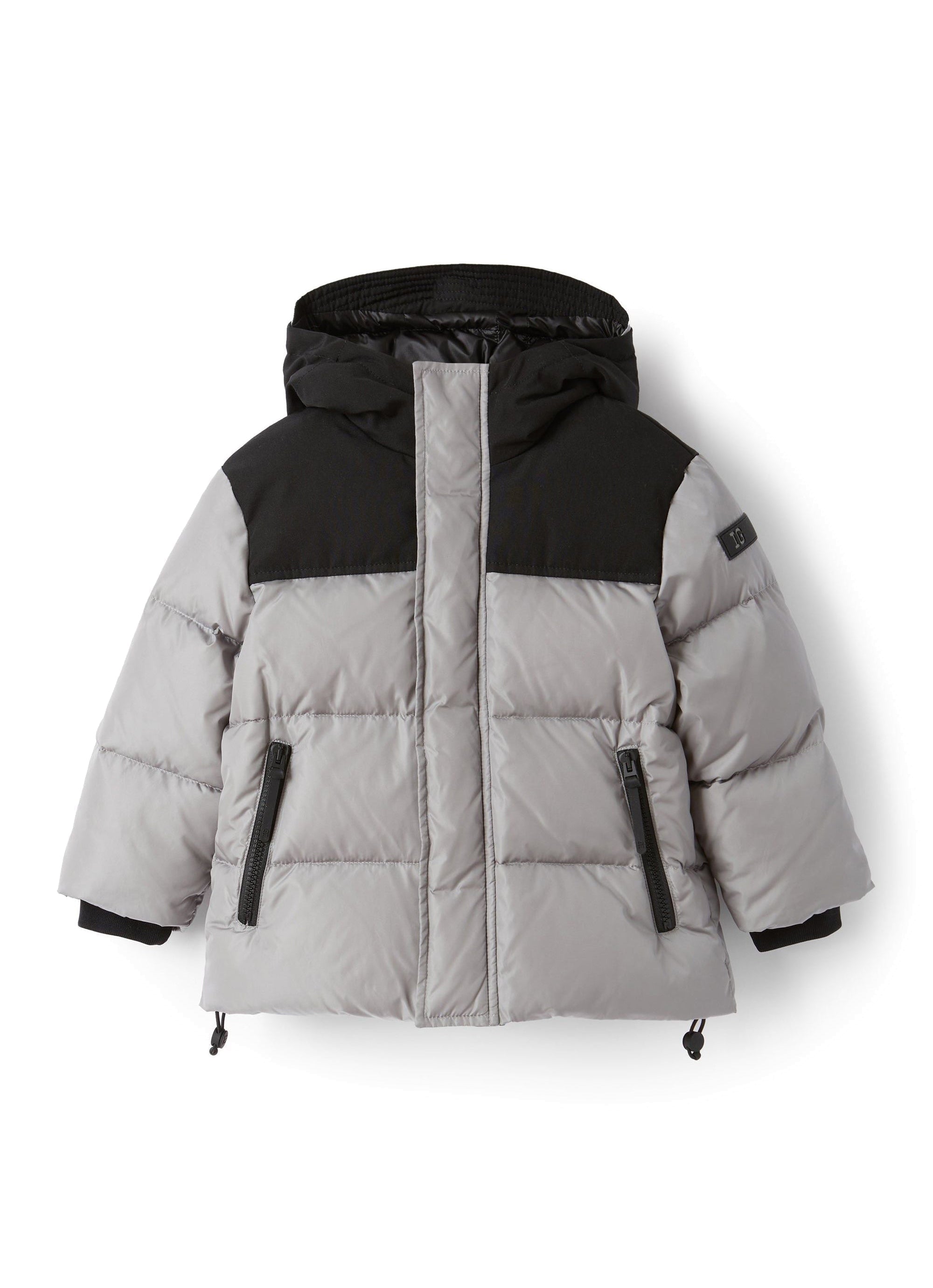 Short jacket with inserts - Grigio & Nero