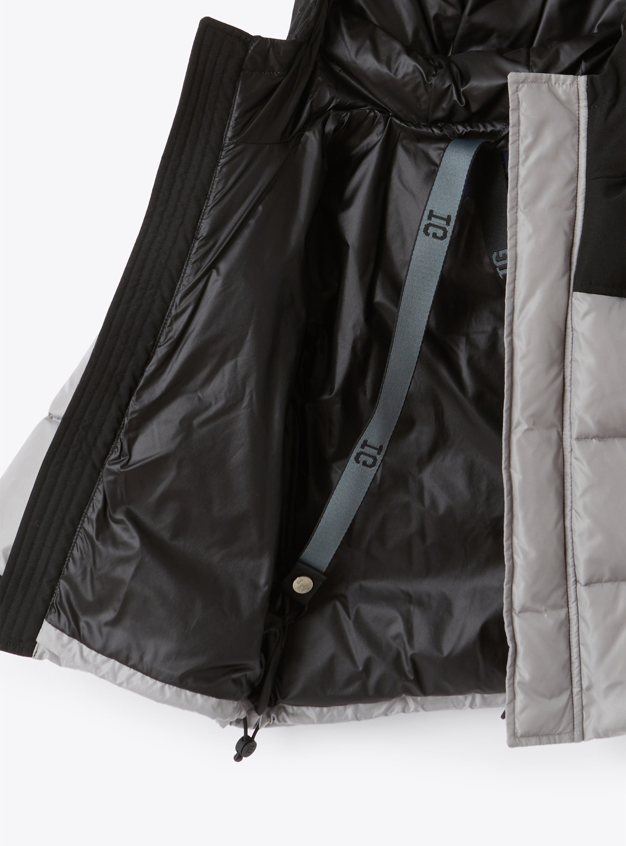 Short jacket with inserts - Grigio & Nero