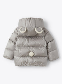 Short waterproof down jacket - Grey & Natural