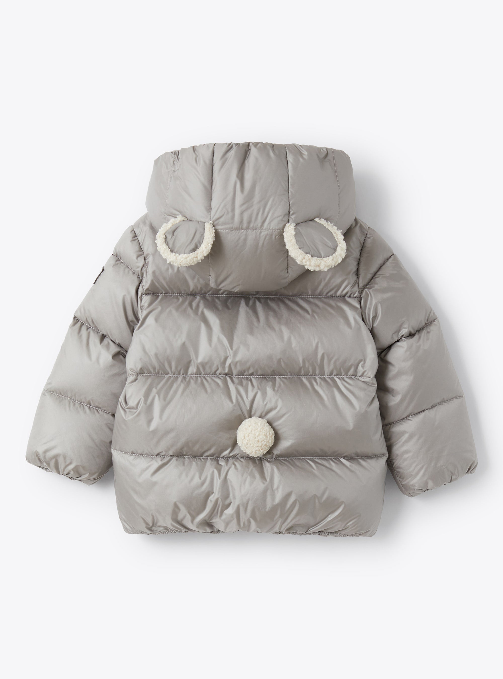 Short waterproof down jacket - Grey & Natural