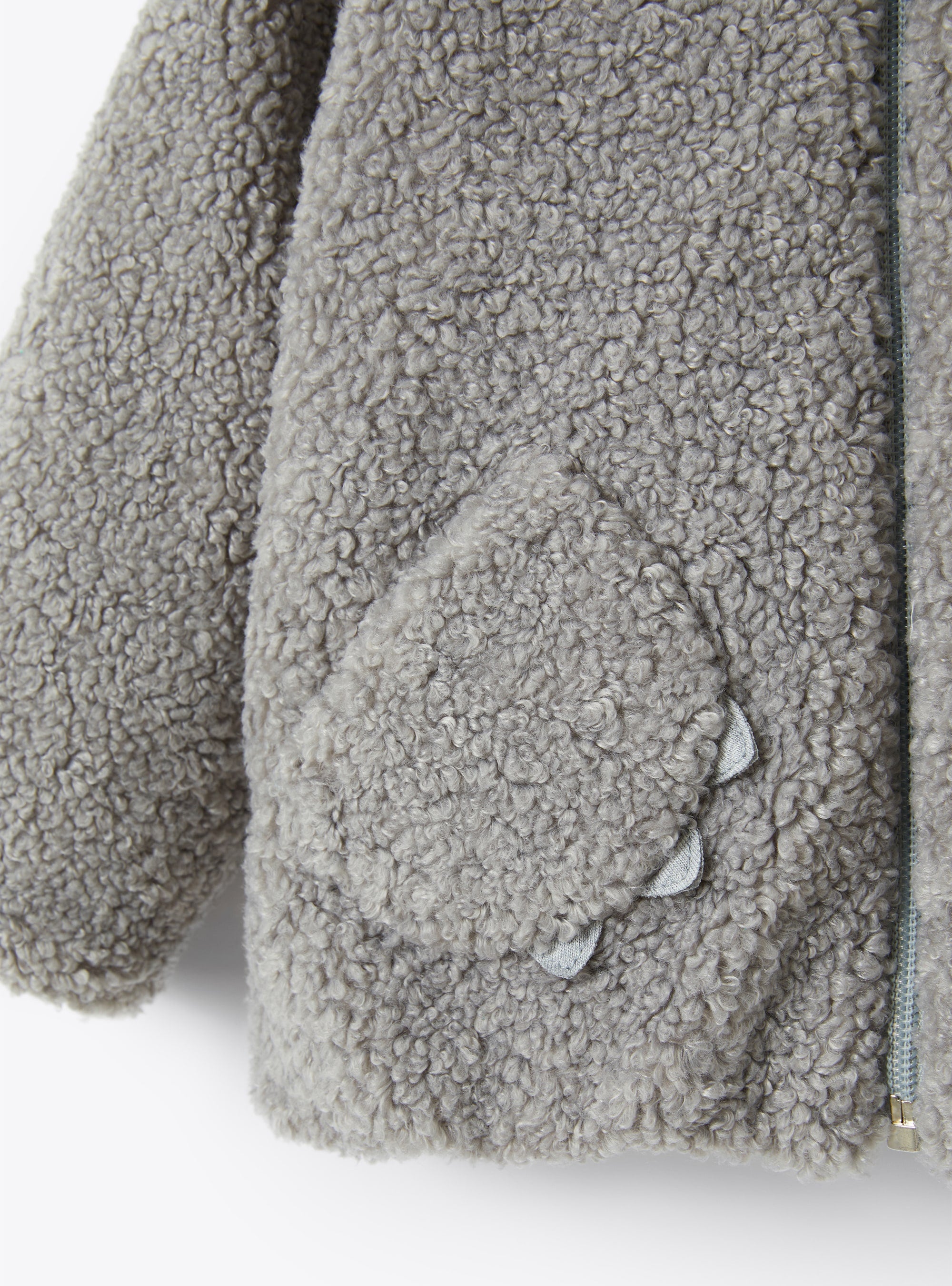 Teddy hooded jacket - Grigio Nickel