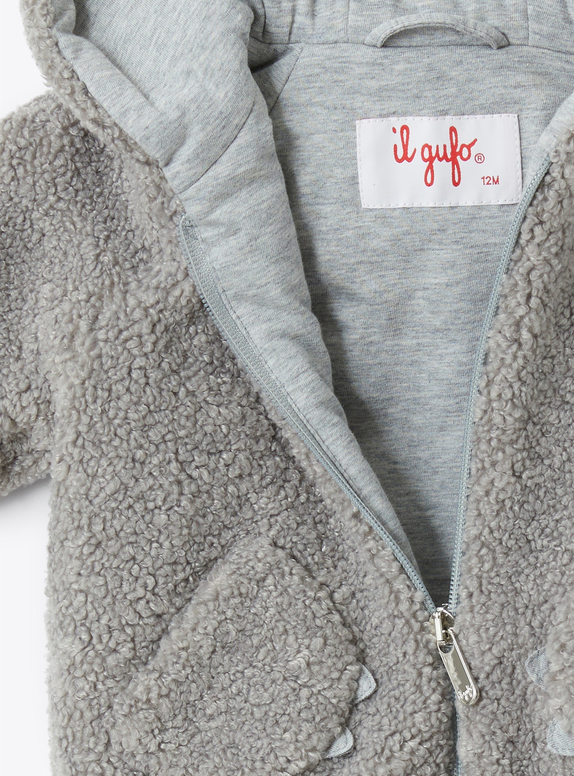 Teddy hooded jacket - Grigio Nickel