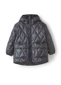 Quilted hooded jacket - Blue & Blue