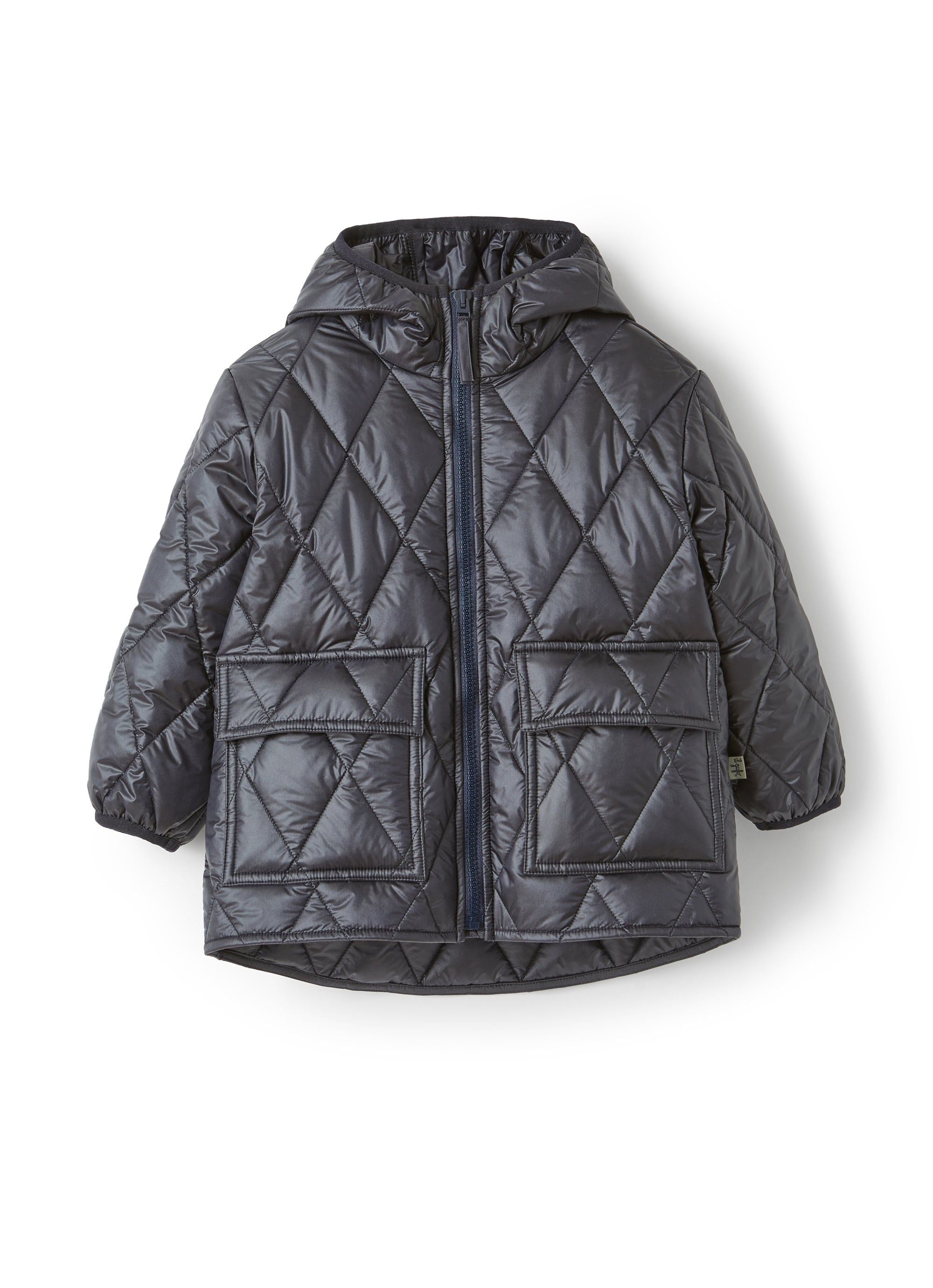 Quilted hooded jacket - Blue & Blue