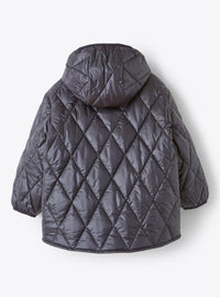 Quilted hooded jacket - Blue & Blue