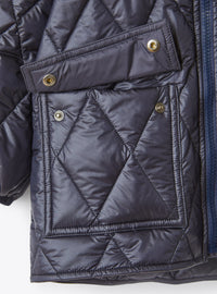 Quilted hooded jacket - Blue & Blue