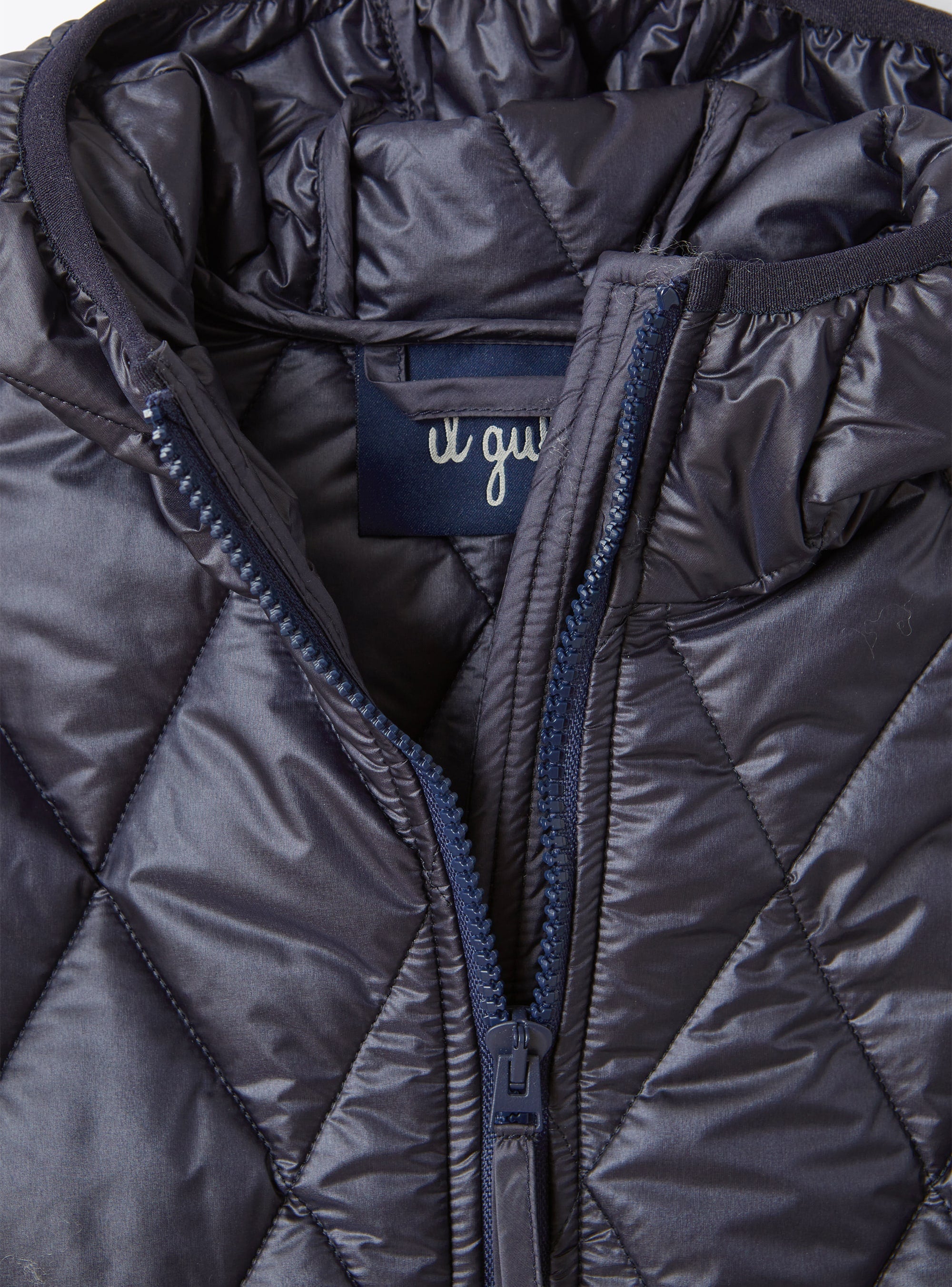 Quilted hooded jacket - Blue & Blue