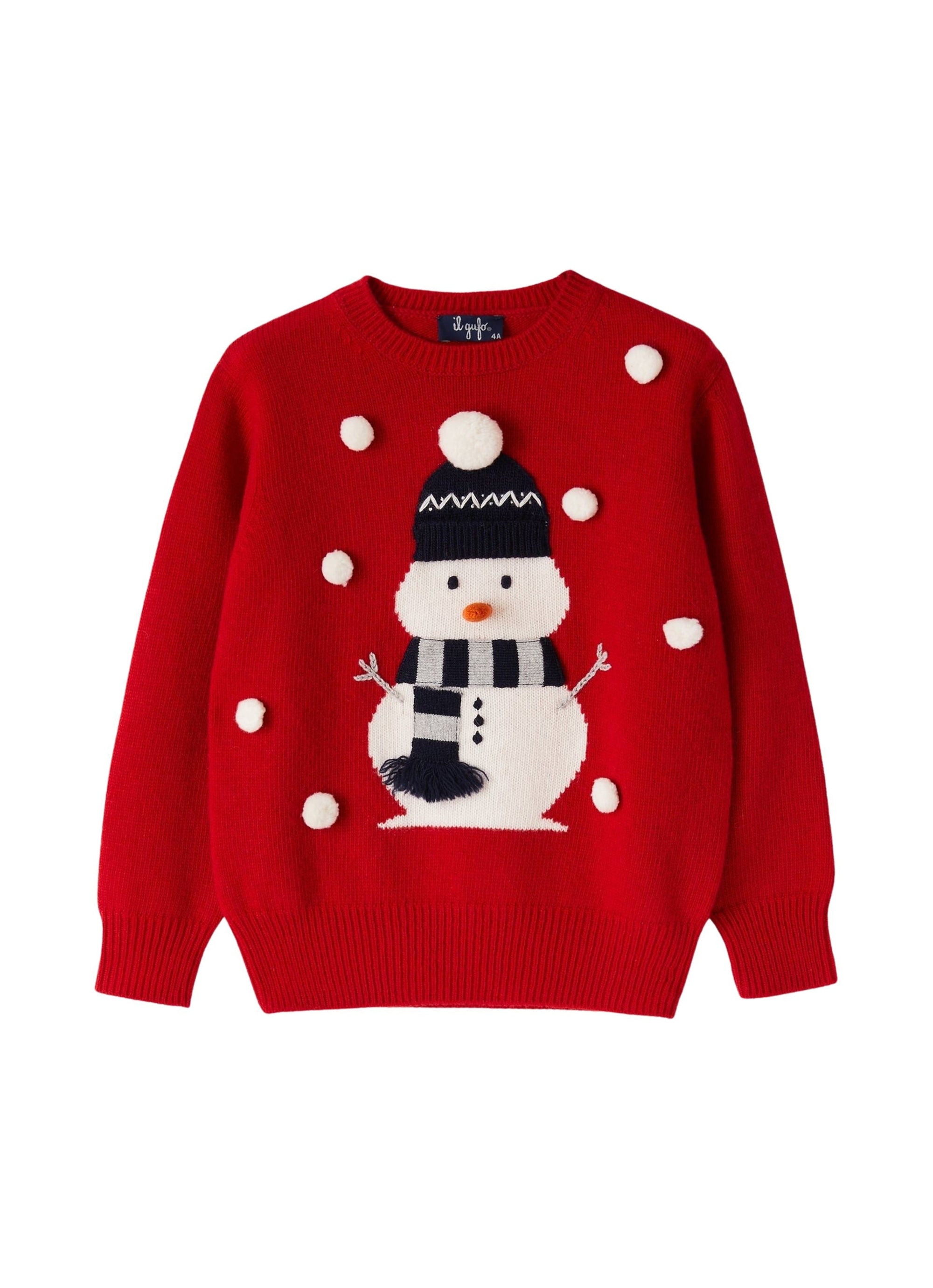 Wool snowman jumper - Berry