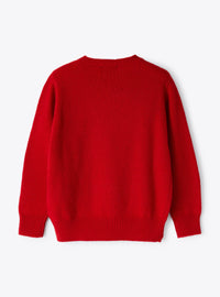 Wool snowman jumper - Berry