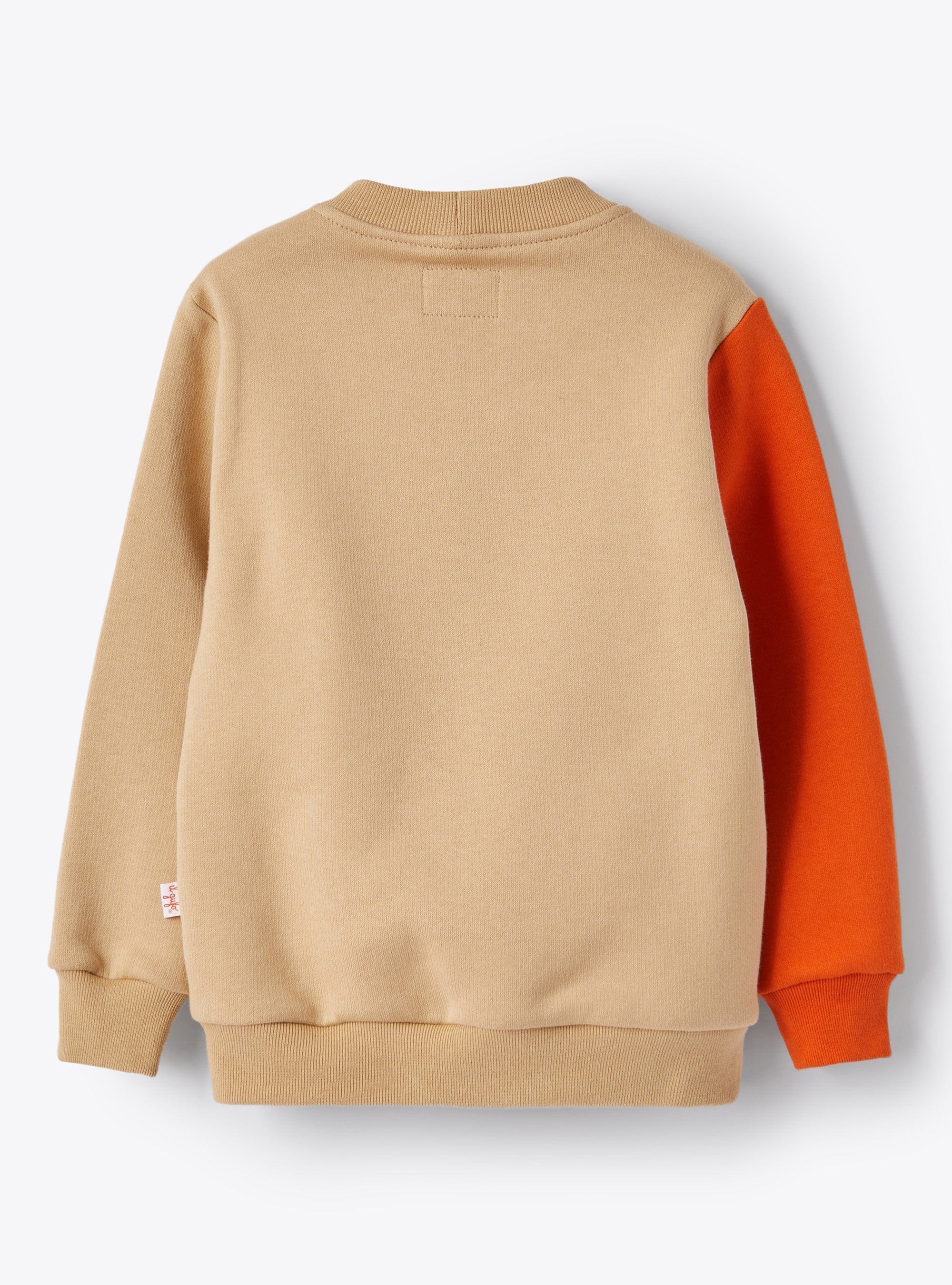 Crew-neck sweatshirt with colourful design - Giallo Mimosa & Nocciola