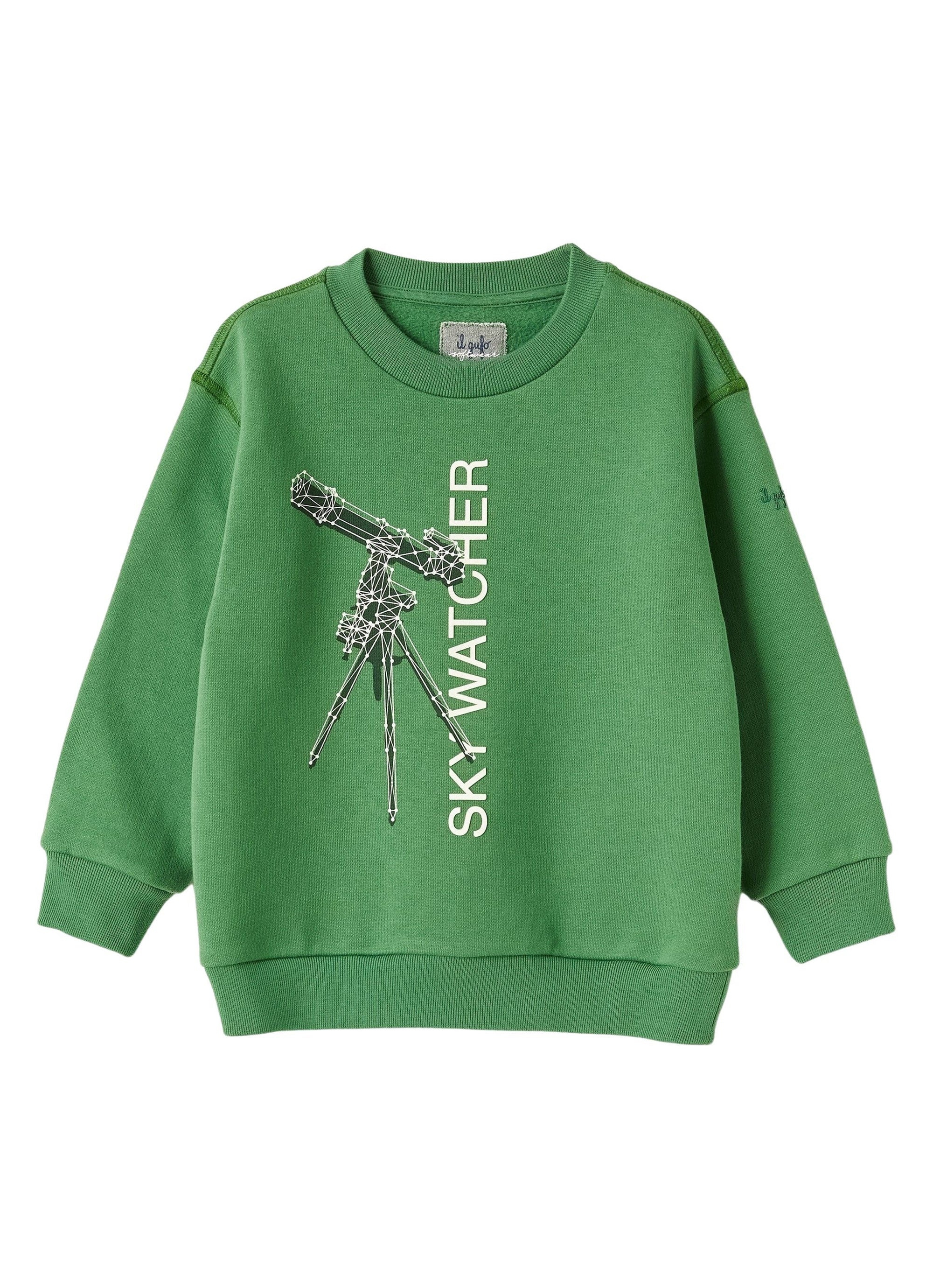 Printed sweatshirt - Verde Drago & Verde