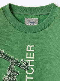 Printed sweatshirt - Verde Drago & Verde