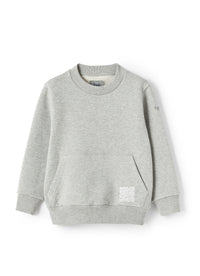 Slim-fit sweatshirt with flower embroidery - Grigio & Corda