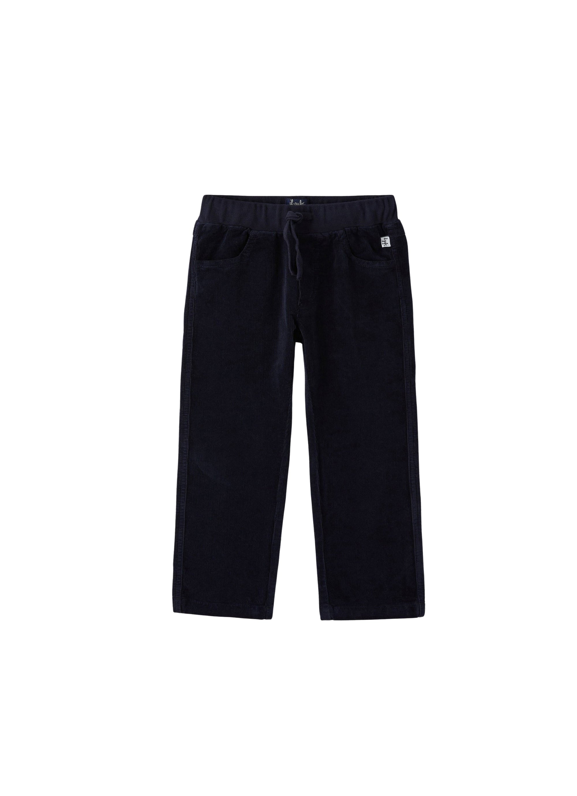 Loose-fitting ribbed trousers - Blue
