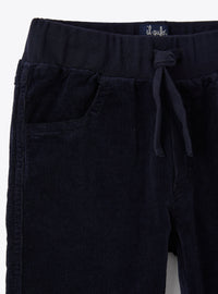 Loose-fitting ribbed trousers - Blue